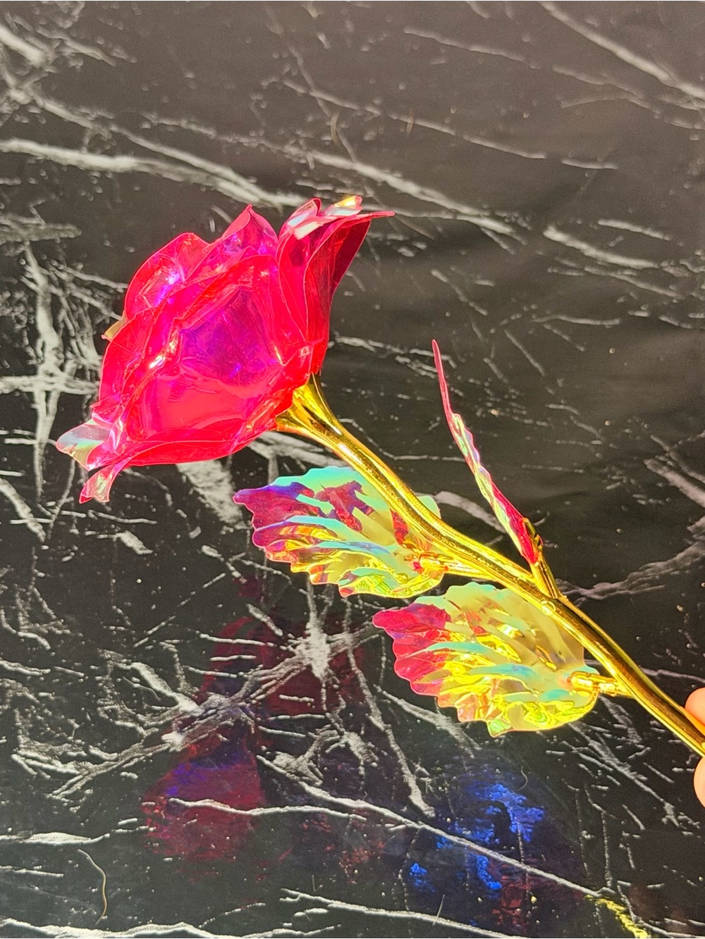 Pink and gold, artificial eternal flower